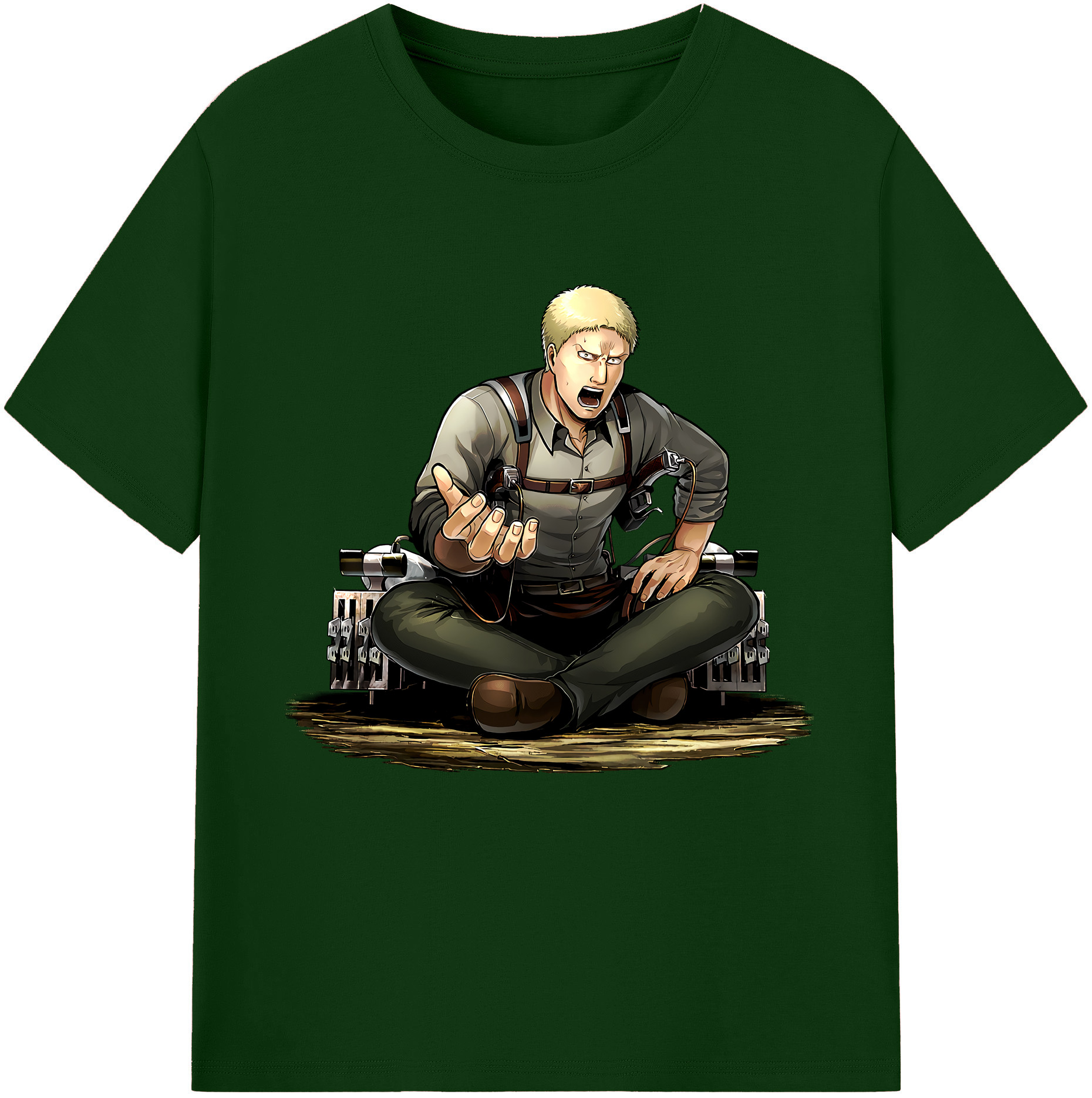 （画像用） 進撃の巨人 ライナー・ブラウン Attack on Titan Reiner Braun 綿100％半袖Tシャツ（フロントプリント）
